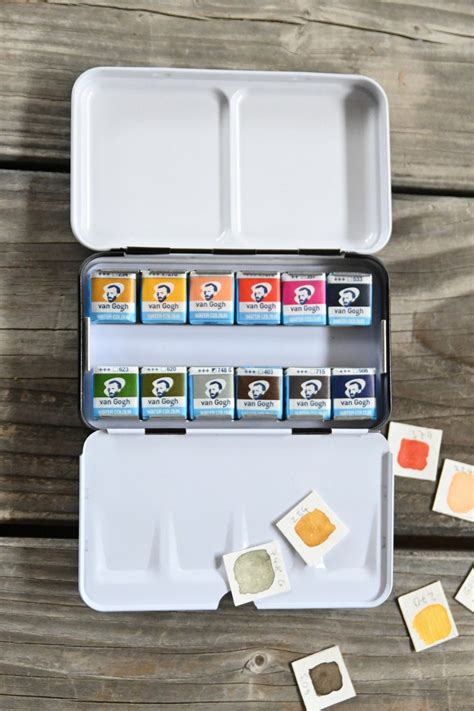 3 well heavy duty metal watercolor paint box|Loxley Empty Heavyweight Metal Box .